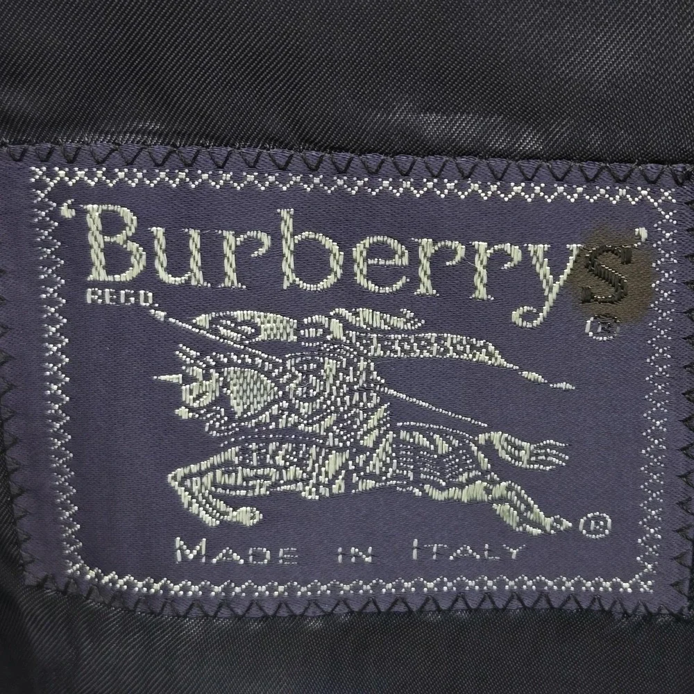 Vintage Burberrys IT 48 Blue Wool Blazer 2 Button Made in Italy Mens Sport‎ Coat
